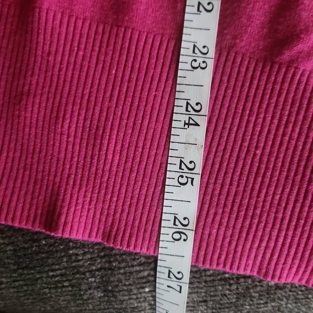 C13 Fashion Bug hot pink button-down crew neck long sleeved sweater - Picture 9 of 10